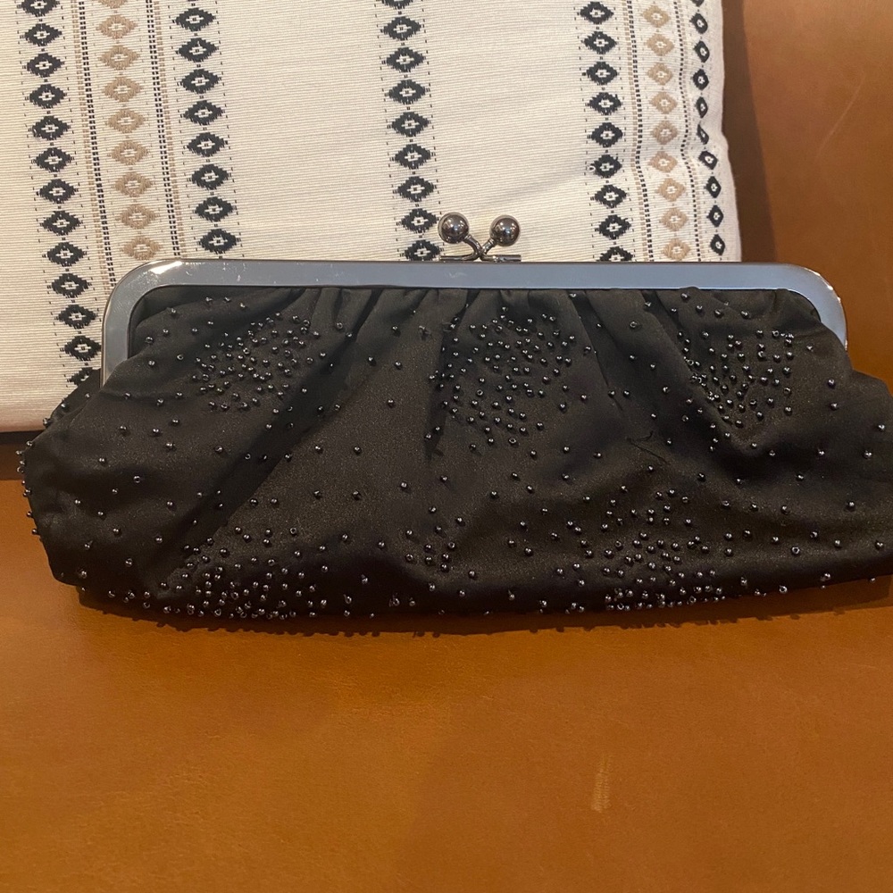 Cute Black Beaded Clutch- perfect for a wedding!